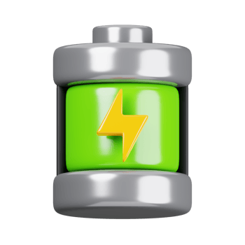 Full Battery symbol isolated. General UI icon set concept. 3D Render illustration png