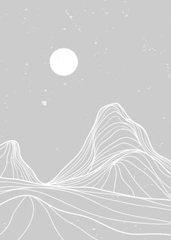 Creative minimalist modern line art pattern. Abstract mountain contemporary aesthetic backgrounds landscapes. with mountain, forest, sea, skyline, wave. vector illustrations