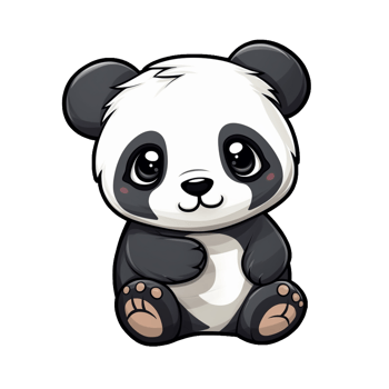 Cute baby panda sticker transparent png