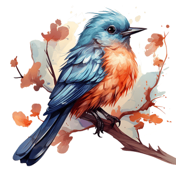 Bird sticker cute watercolor png