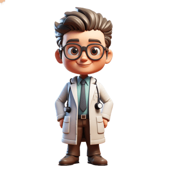 Cartoon 3d doctor rendering png