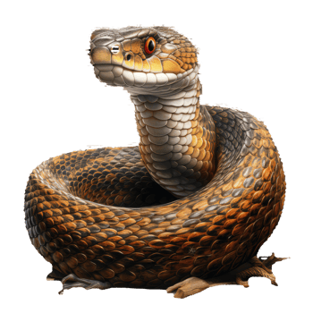 snake isolated on transparent background . AI Generated png