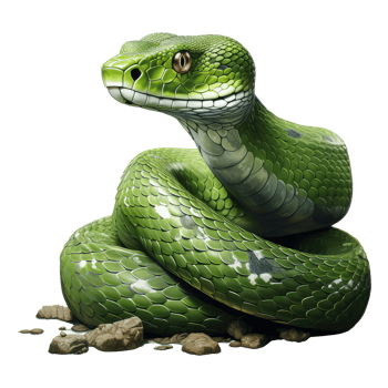 snake isolated on transparent background . AI Generated png