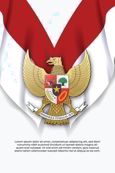 garuda pancasila and indonesian national flag illustration indonesian independence day template vector
