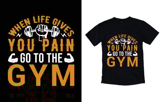 GYM typography t-shirt design, Fitness t-shirt design vector