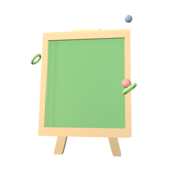 3D icon back to school chalkboard rendered isolated on the transparent background. simple and elegant object for your design. png