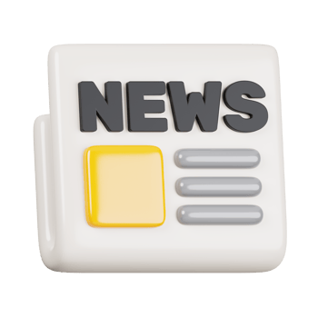 Newspaper isolated. General UI icon set concept. 3D Render illustration png