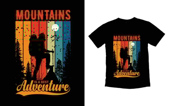 Hiking adventure typography t-shirt design vector