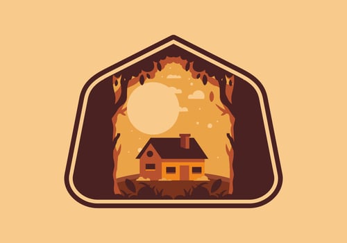 Colorful flat illustration of a simple house vector