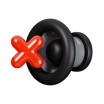Silent or Speaker Volume Symbol isolated. General UI icon set concept. 3D Render illustration png