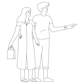 Buying Gifts Valentine Outline 2D Illustration png