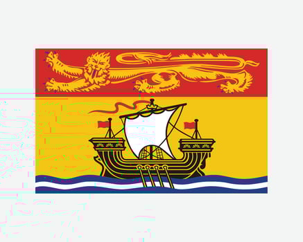 New Brunswick Canada Province Flag. Flag of NB, CA isolated on white background. Canadian Province EPS Vector illustration.
