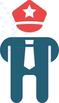 Policeman Glyph Two Color Icon For Personal And Commercial Use. vector