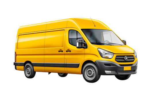 Cargo van truck isolated on a transparent background png