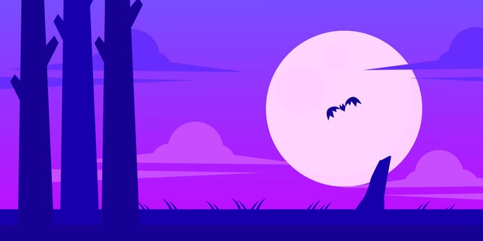 lenscape night scene with tree silhouette and moon vector illustration
