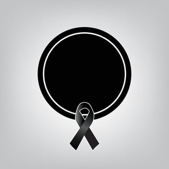 Black mourning ribbon Awareness Ribbon for social post vector