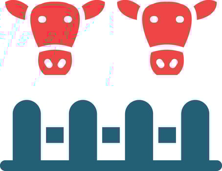 Livestock Farming Glyph Two Color Icon For Personal And Commercial Use. vector