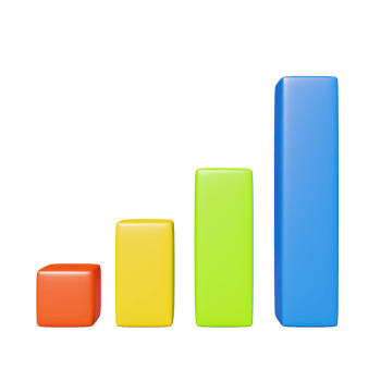 chart graph 3d render set ,graph 3d element png