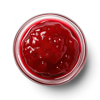 Cranberry sauce top view isolated on transparent background png