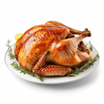 Roast turkey isolated on transparent background png