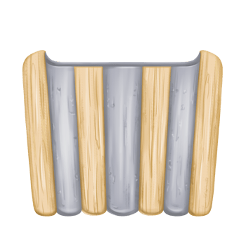 Garden pot made of concrete and light wood in watercolor style. Tools for garden, home decor, flower vase, designer tableware. Illustration on transparent background. Cultivation of greenery and plant png