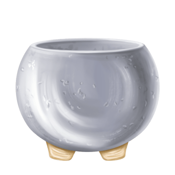 Garden pot of gray concrete on wooden legs in watercolor style. Tools for garden, home decor, flower vase, designer tableware. Illustration on transparent background. Cultivation of greenery and plant png