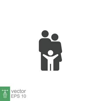 Parent and child icon. Simple solid style. People, kid, symbol, member, insurance, mother, son, father, generation, person, family love concept. Vector illustration isolated on white background EPS 10