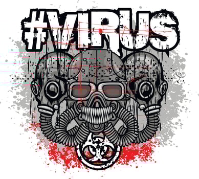 gas mask, grunge vintage design t shirts vector