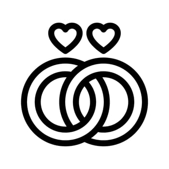 Wedding Rings Icon Vector Symbol Design Illustration