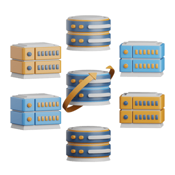 3d rendering data center isolated useful for cloud, network, computing, technology, database, server and connection design element png