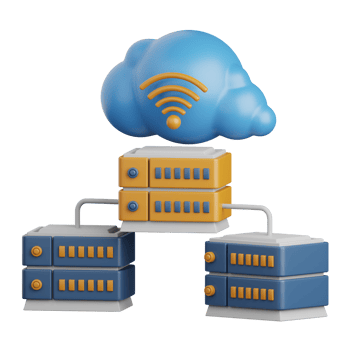 3d rendering database server isolated useful for cloud, network, computing, technology, database, server and connection design element png