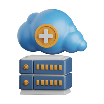 3d rendering hybrid cloud isolated useful for cloud, network, computing, technology, database, server and connection design element png