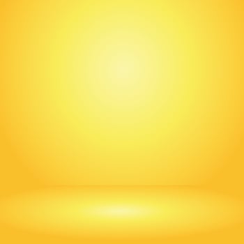 Yellow gradient background. Studio room concept, template mock up for display of content. Abstract glow backdrop wall display. Simple modern plain space for photo product. Vector EPS 10