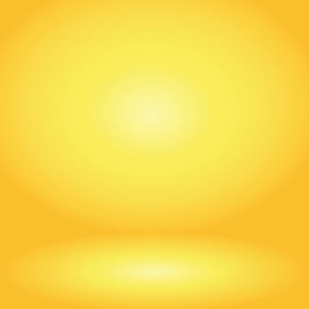 Yellow gradient background. Studio room concept, template mock up for display of content. Abstract glow backdrop wall display. Simple modern plain space for photo product. Vector EPS 10