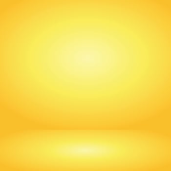 Yellow gradient background. Studio room concept, template mock up for display of content. Abstract glow backdrop wall display. Simple modern plain space for photo product. Vector EPS 10