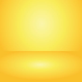 Yellow gradient background. Studio room concept, template mock up for display of content. Abstract glow backdrop wall display. Simple modern plain space for photo product. Vector EPS 10