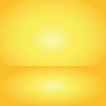 Yellow gradient background. Studio room concept, template mock up for display of content. Abstract glow backdrop wall display. Simple modern plain space for photo product. Vector EPS 10