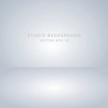 Grey and white gradient background. Studio room concept, template mock up for display of content. Abstract gray glow backdrop wall display. Simple modern plain space for photo product. Vector EPS 10