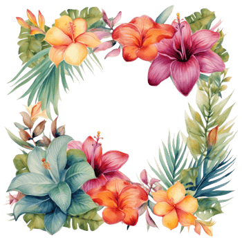 Tropical natural frame isolated png