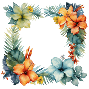 Tropical natural frame isolated png