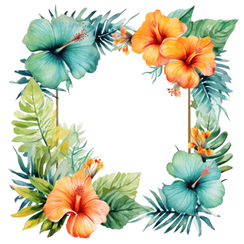 Tropical natural frame isolated png