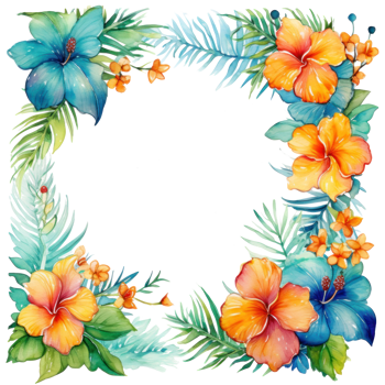 Tropical natural frame isolated png