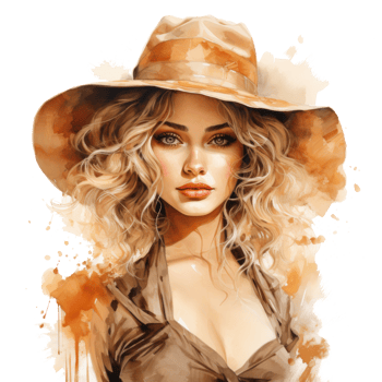 Fashion watercolor girl isolated png