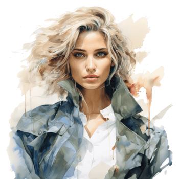 Fashion watercolor girl isolated png