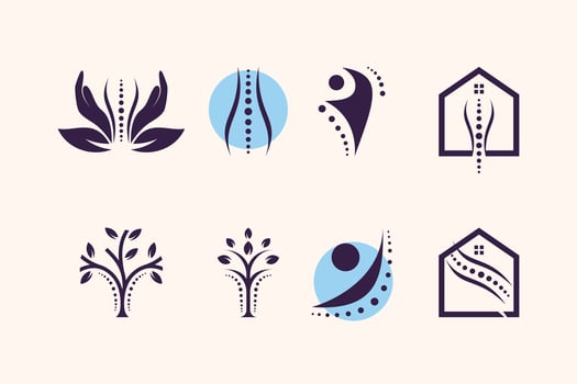 Chiropractic logo icon vector with modern element idea
