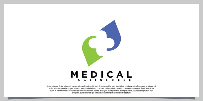 clinical logo design with creative concept vector