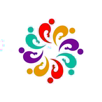 Team work logo full colors.symbol of togetherness,diversity,unity,group. vector