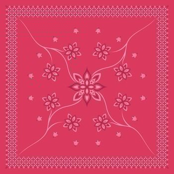 Simple Floral Ornament printable for Bandana, Scarf, Veil, Kerchief vector
