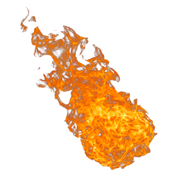 Meteorite or fireball. ball of fire. glowing magma sphere. large sphere of red energy. fantasy game spell icon. Generative AI. png