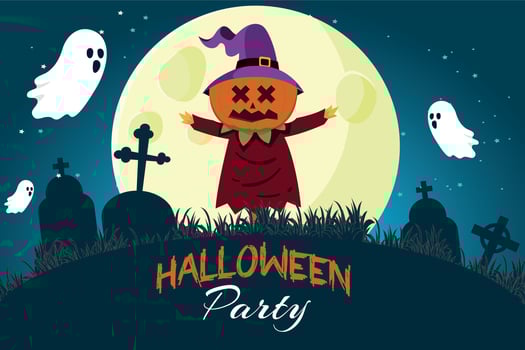 Halloween Scarecrow. Happy Halloween festive abstract background holiday party invitation vector